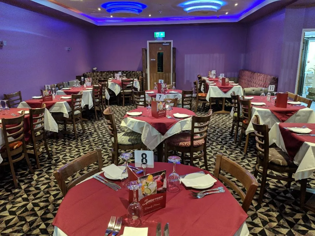 Comfortable restaurant seating at Spice Room